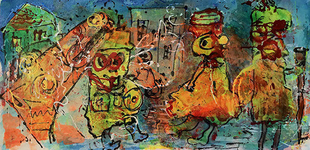 peinture de denise grisi incluant un cliché Hipstamatic, arbre, nid, paysage urbain photographe, lapin,