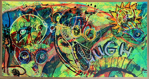 peinture de denise grisi incluant un cliché Hipstamatic, #chat#transparence #traces#coeur#disparition